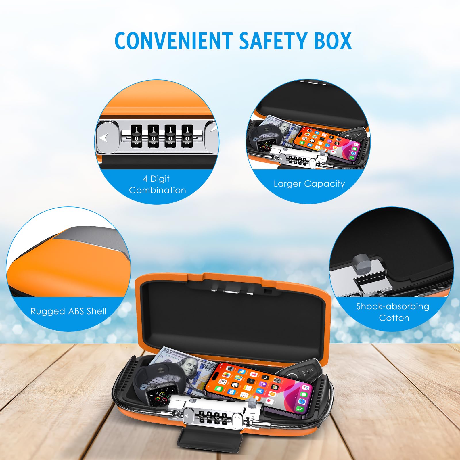 Portable Safe Lock Box with 4- - Chain Lock Combination 评论和价格