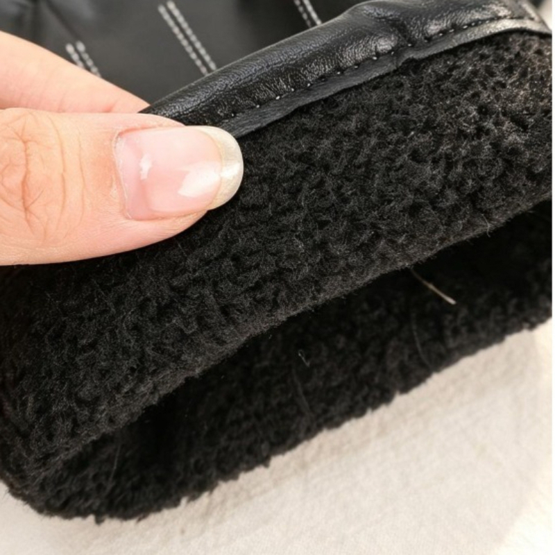 Thermal PU Leather Gloves Unis - Winter Cycling Commute 评论和价格